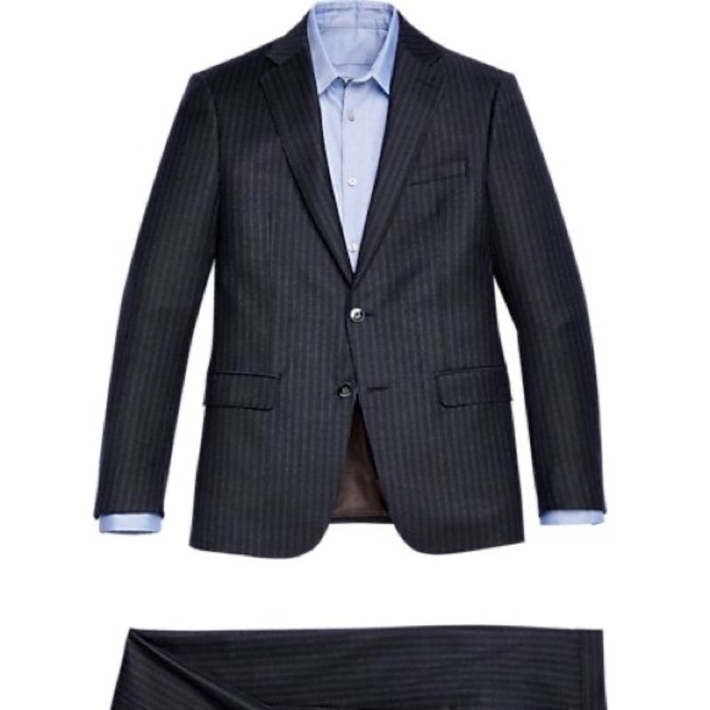 Calvin Klein Slim Fit Blue/Grey Pinstripe Suit